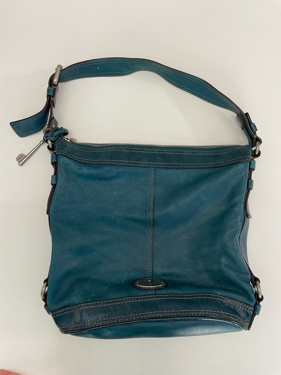 Fossil Handbags - Fossil Teal Leather Maddox Hobo Shoulder Bag
